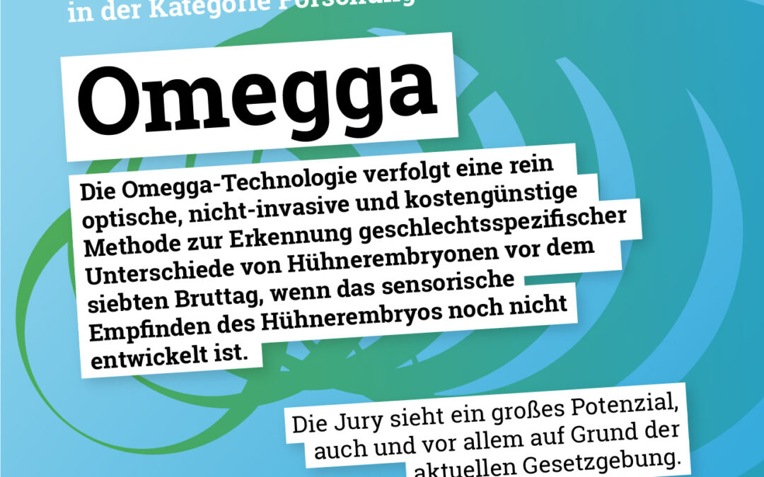 Innovationspreis Moderne Landwirtschaft „Forschung“: Omegga aus München gewinnt mit nicht-invasiver Lösung zur Geschlechtererkennung von Kükenembryonen